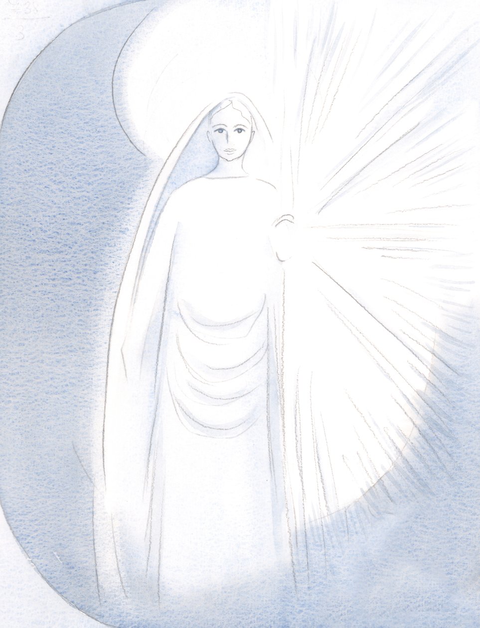 Nossa Senhora apareceu diante de mim, em sua deslumbrante beleza celestial, 2000 (w - c no papel) de Elizabeth Wang