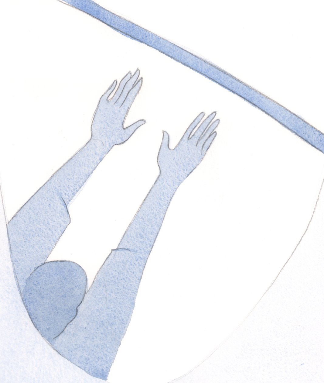 Nosso "viver pela fé" assemelha-se ao treinamento de uma ginasta; sem prática, não estaremos calmos, seguros, despreocupados e esperançosos., 2001 (w - c no papel) de Elizabeth Wang
