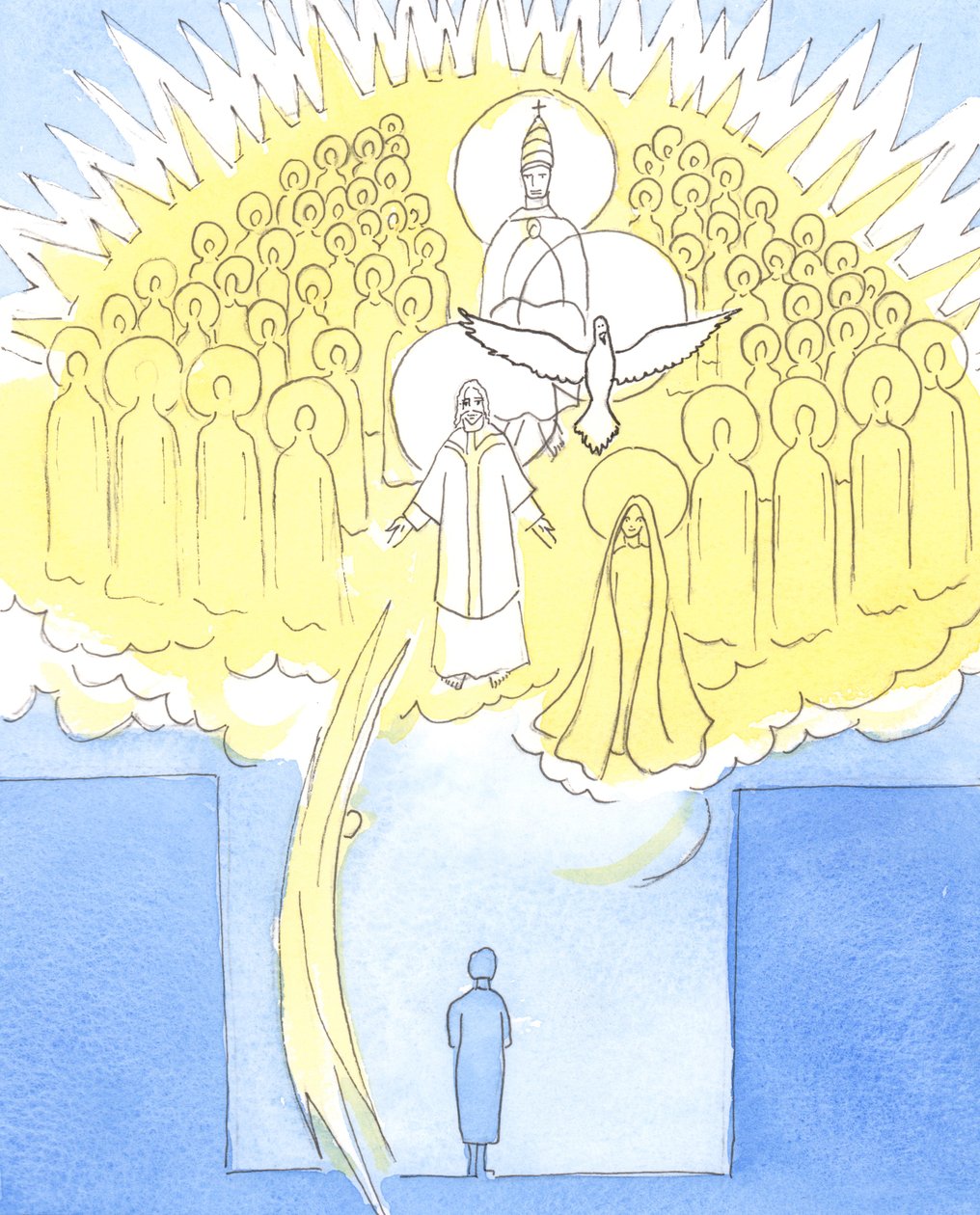 A oração pessoal, em nossa &39;sala secreta&39;, nunca é feita sozinha; por meio de Cristo estamos presentes com toda a companhia do Céu, 2004 (w - c no papel) de Elizabeth Wang