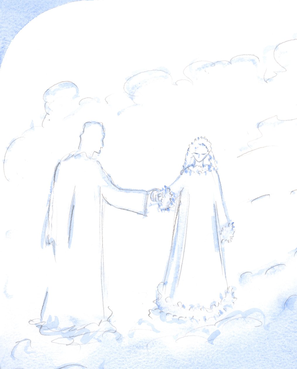A neve, explicou Cristo, é um bom símbolo da pureza radiante de Sua Imaculada Mãe, a quem Ele tanto ama, 2002 (w - c no papel) de Elizabeth Wang