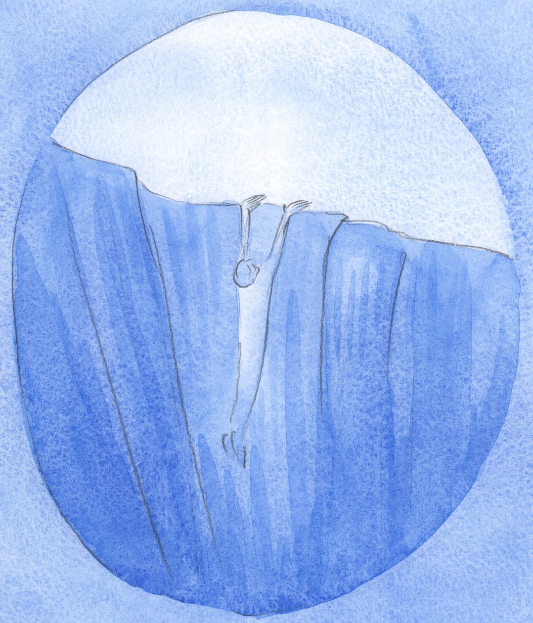 Algumas almas que - por meio de suas ações - se encontram à beira da desgraça, são resgatadas pela oração, 2002 (w - c no papel) de Elizabeth Wang
