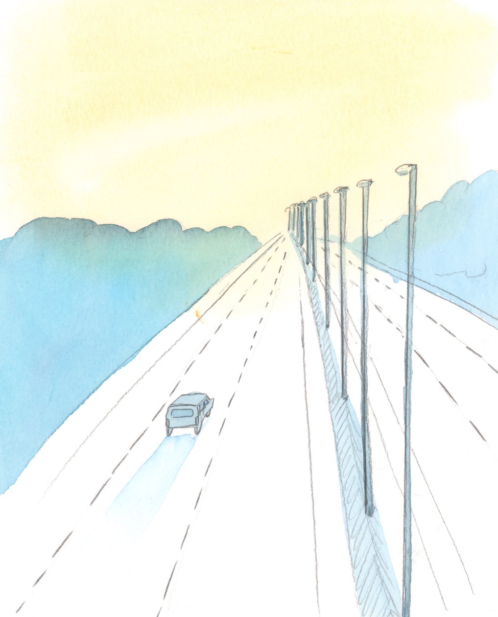 Alguém que segue um caminho humilde, silencioso e perseverante de oração e fidelidade a Deus, está no Caminho para o Céu, 2004 (w - c no papel) de Elizabeth Wang