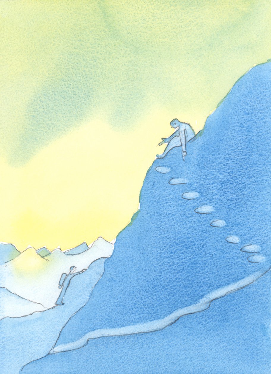 Alguém que foi elevado em oração e pedido pelo Senhor para guiar os outros, é como um alpinista na encosta de uma montanha que pode gritar para os que estão abaixo: "Venham por aqui" ou "Não sigam essa crista", de Elizabeth Wang