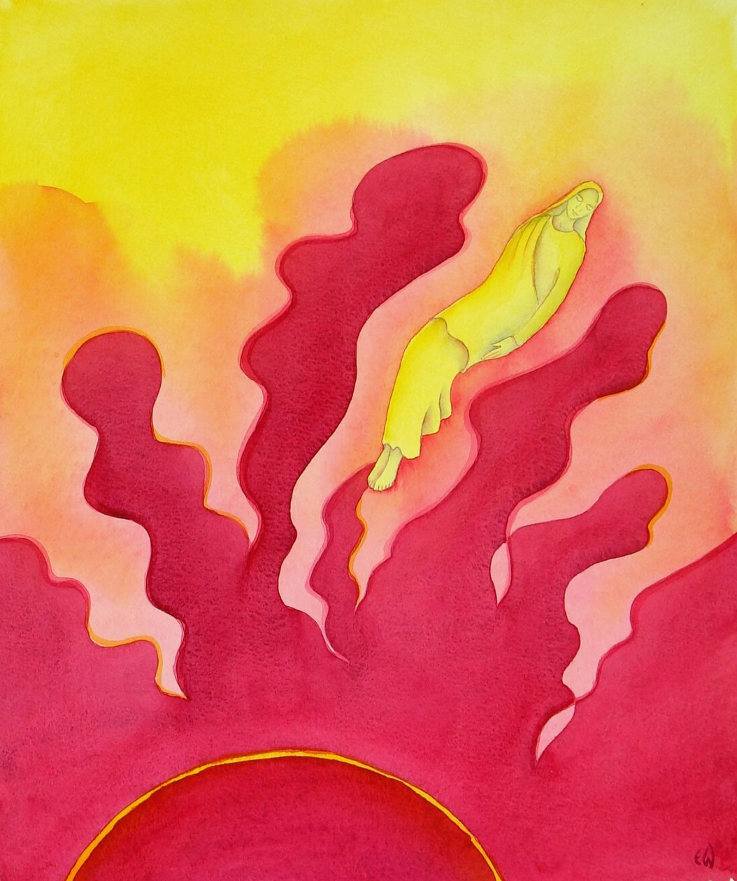 A Assunção da Bem-Aventurada Virgem Maria, que foi elevada ao Céu pelo Espírito Santo, 2001 (w - c no papel) de Elizabeth Wang