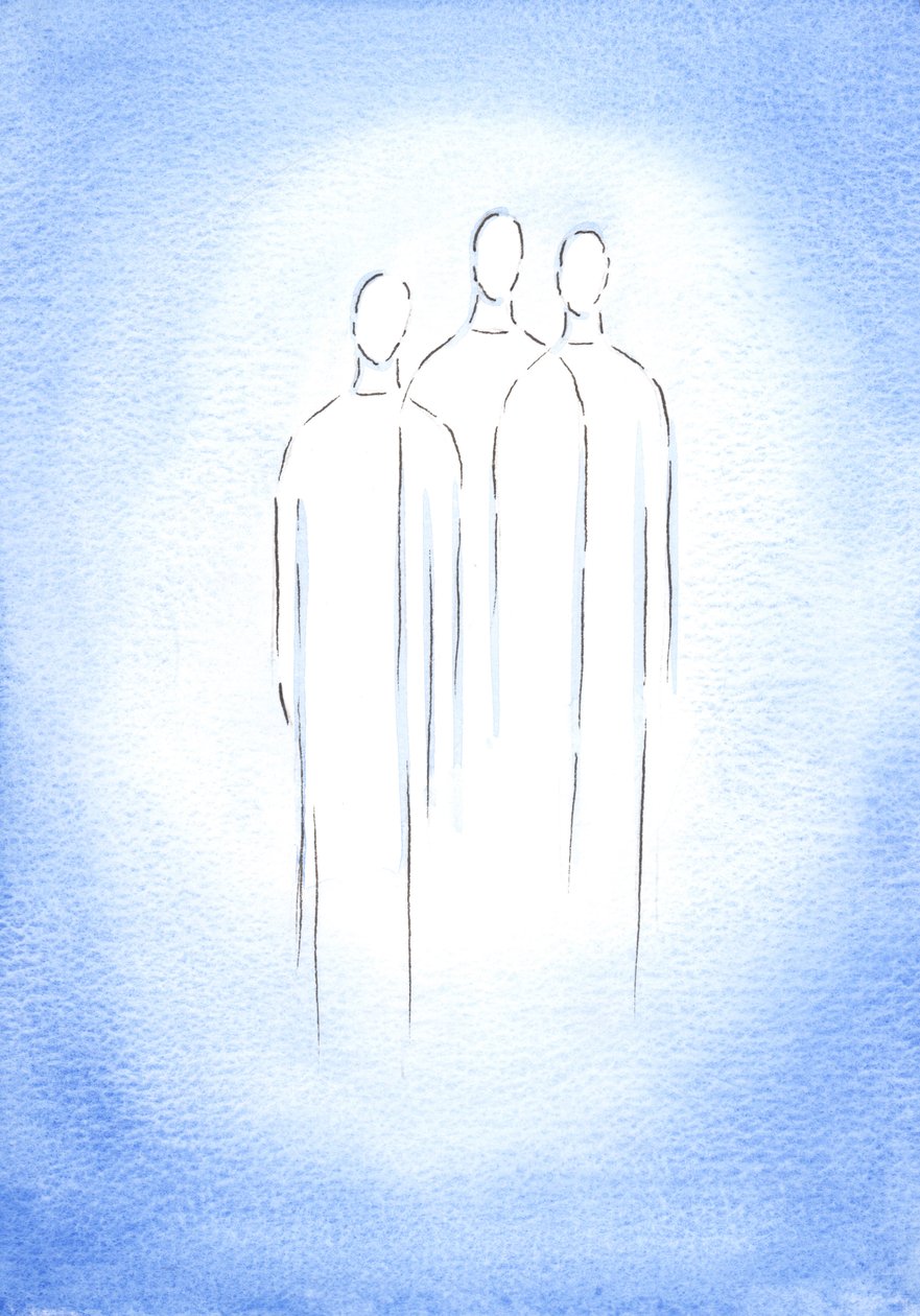 A Santíssima Trindade, Um Deus, três Pessoas, vive dentro da alma do cristão em esplendor deslumbrante, 2002 (w - c no papel) de Elizabeth Wang
