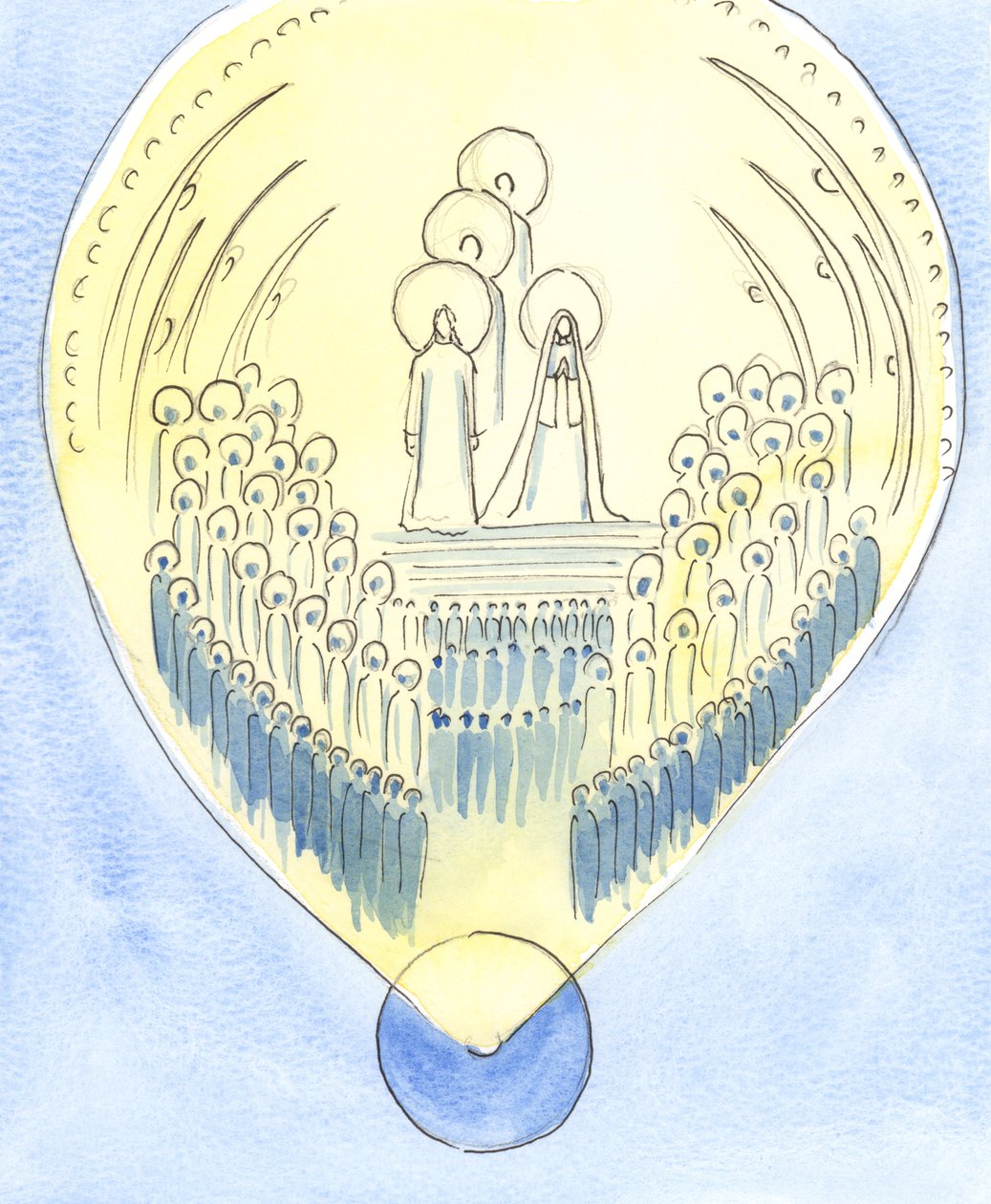 O Reino dos Céus, onde Deus reina na glória, estende-se até à Terra: a cada lugar, ou a cada alma, onde se realiza a Vontade de Deus, 2004 (w - c no papel) de Elizabeth Wang