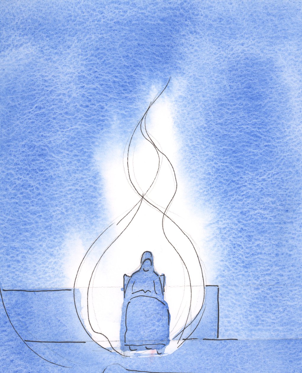 O Senhor explicou que através da união com Cristo, estou &39;pegando fogo&39; com o louvor, na igreja, na oração silenciosa, 2003 (w - c no papel) de Elizabeth Wang