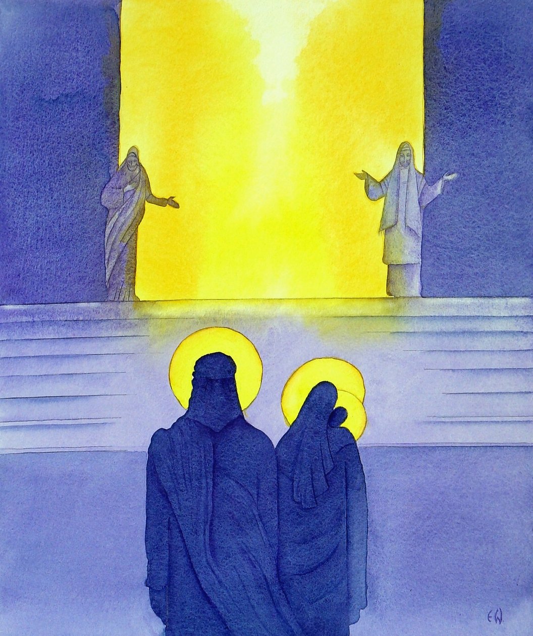 A Apresentação no Templo, 2001 (w - c no papel) de Elizabeth Wang