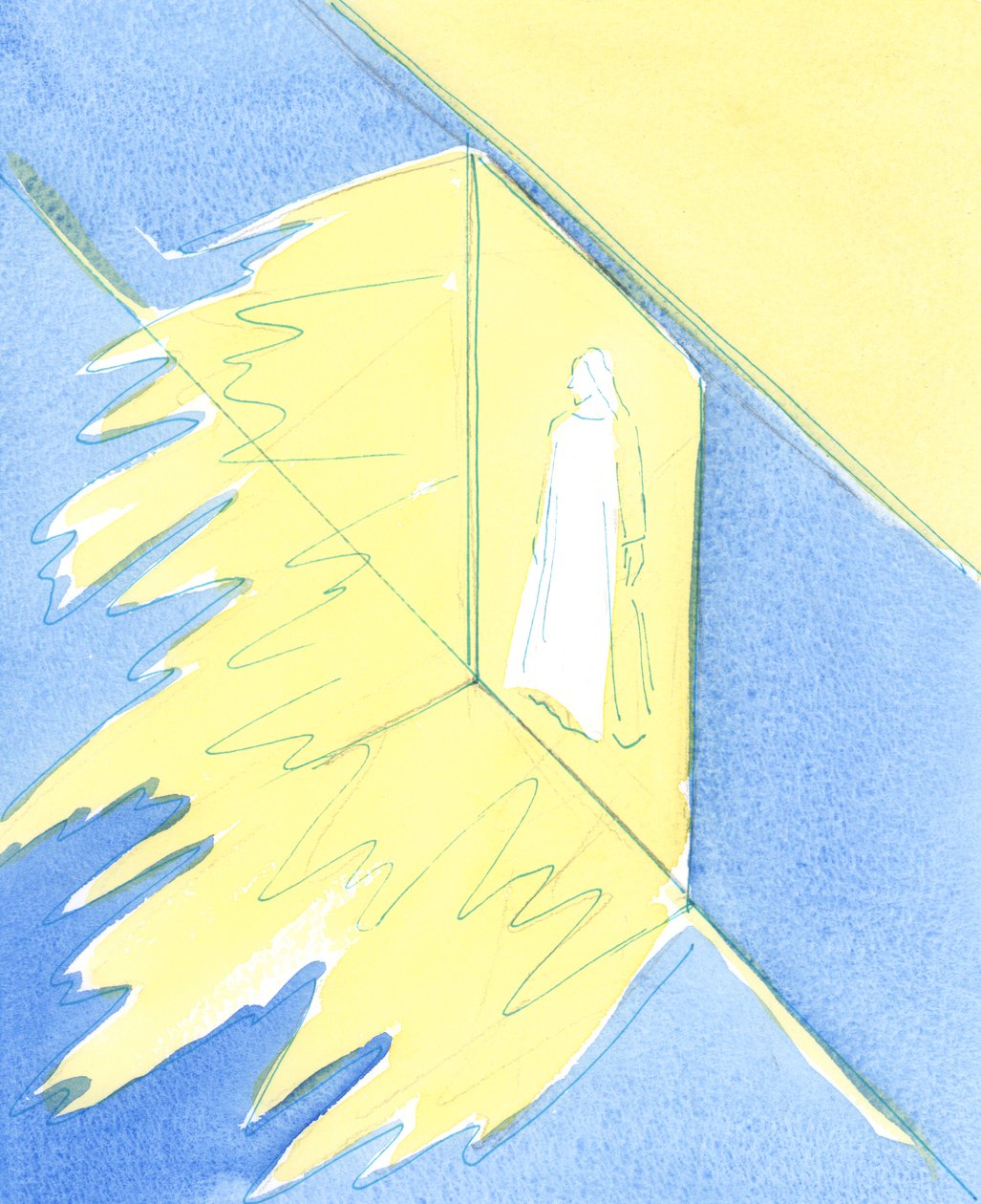 Os Sacramentos da Igreja são como uma porta aberta, através da qual derramamos todas as graças de Deus de que necessitamos para a santidade e a salvação, e através da qual encontramos Cristo., 2003 (w - c no papel) de Elizabeth Wang