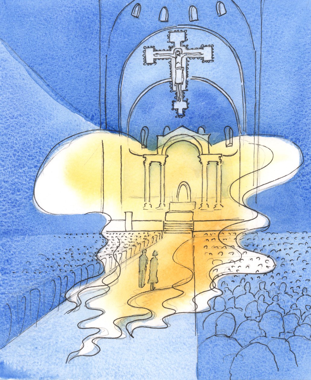 O Deus santíssimo e majestoso a quem louvamos na missa, por meio de Cristo Seu Filho, está presente aqui, 2003 (w - c no papel) de Elizabeth Wang