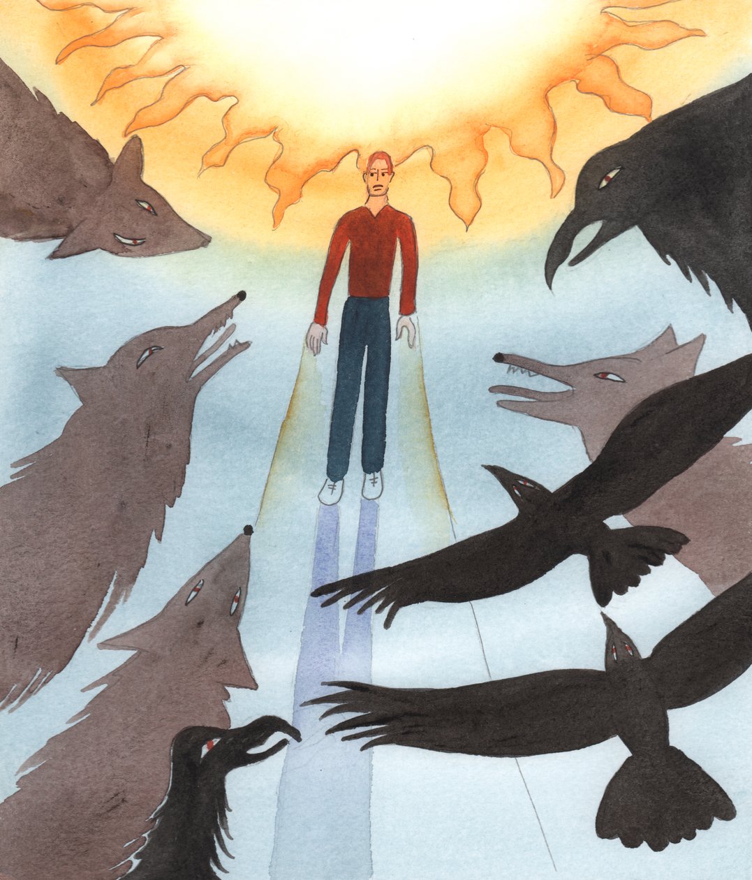 O maligno está trabalhando, fazendo tudo o que pode para assustar, perseguir ou devorar aqueles que desejam amar a Deus e fazer o bem, 2004 (w - c no papel) de Elizabeth Wang