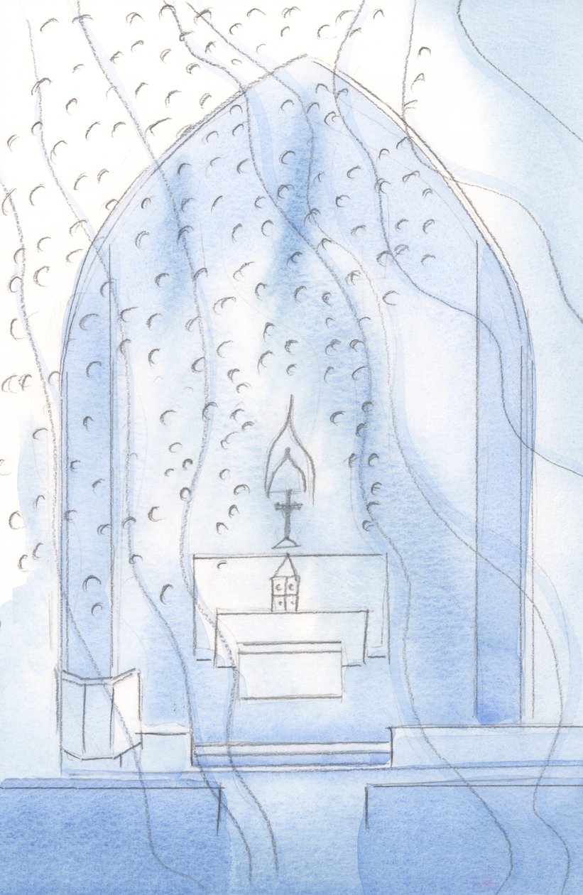 Os gloriosos santos do céu estão muito perto de nós. Eles participam da nossa celebração eucarística, 2002 (w - c no papel) de Elizabeth Wang