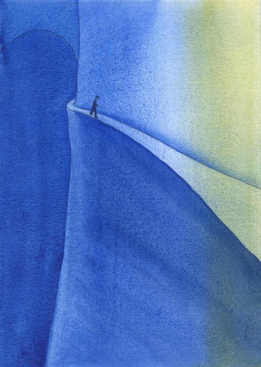 A jornada de fé leva à luz e à alegria, mas devemos ter cuidado para não cair na escuridão por descuido ou orgulho, 2004 (w - c no papel) de Elizabeth Wang