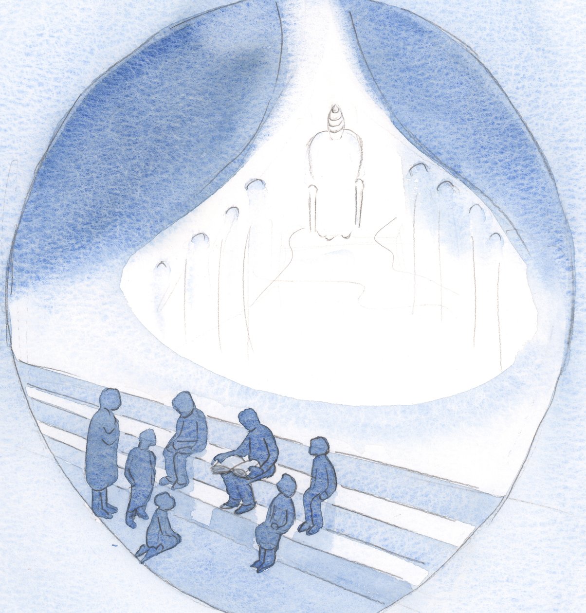 A luz de Cristo se derrama através do ministério do Papa e dos bispos em união com ele, e sem ela não podemos compreender plenamente as Escrituras ou a mensagem cristã, 2001 (w - c no papel) de Elizabeth Wang