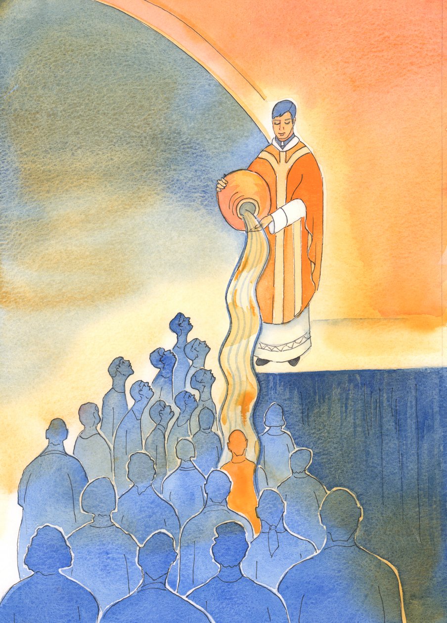 A tarefa principal de quem partilha o sacerdócio de Cristo é salvar as almas, lavá-las com o sangue precioso de Cristo, com o seu sacrifício e os seus sacramentos, 2002 (w - c no papel) de Elizabeth Wang