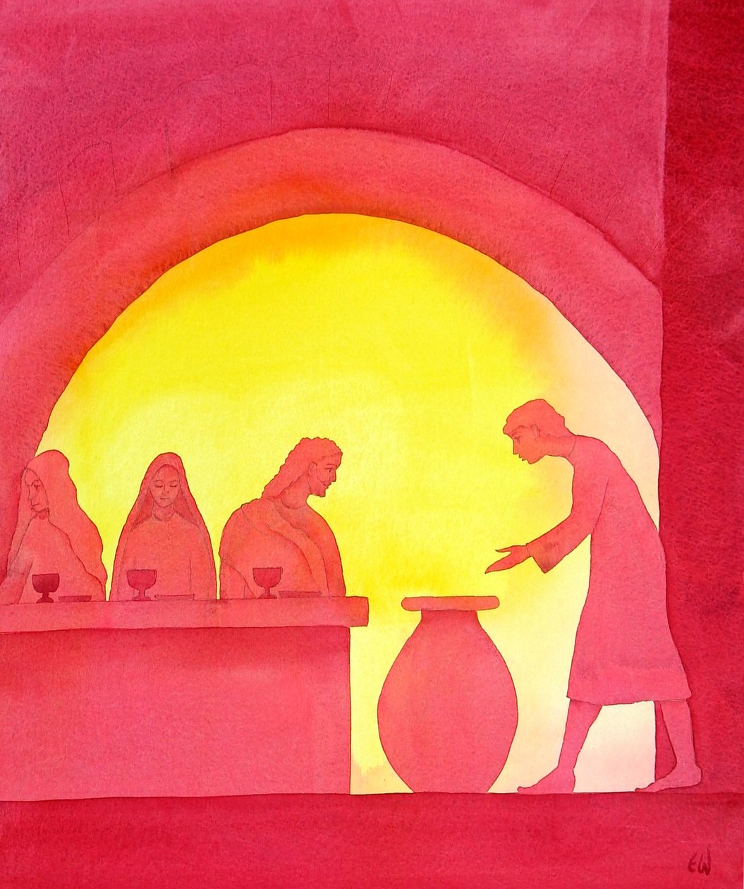 O milagre de Cana, 2001 (w - c no papel) de Elizabeth Wang