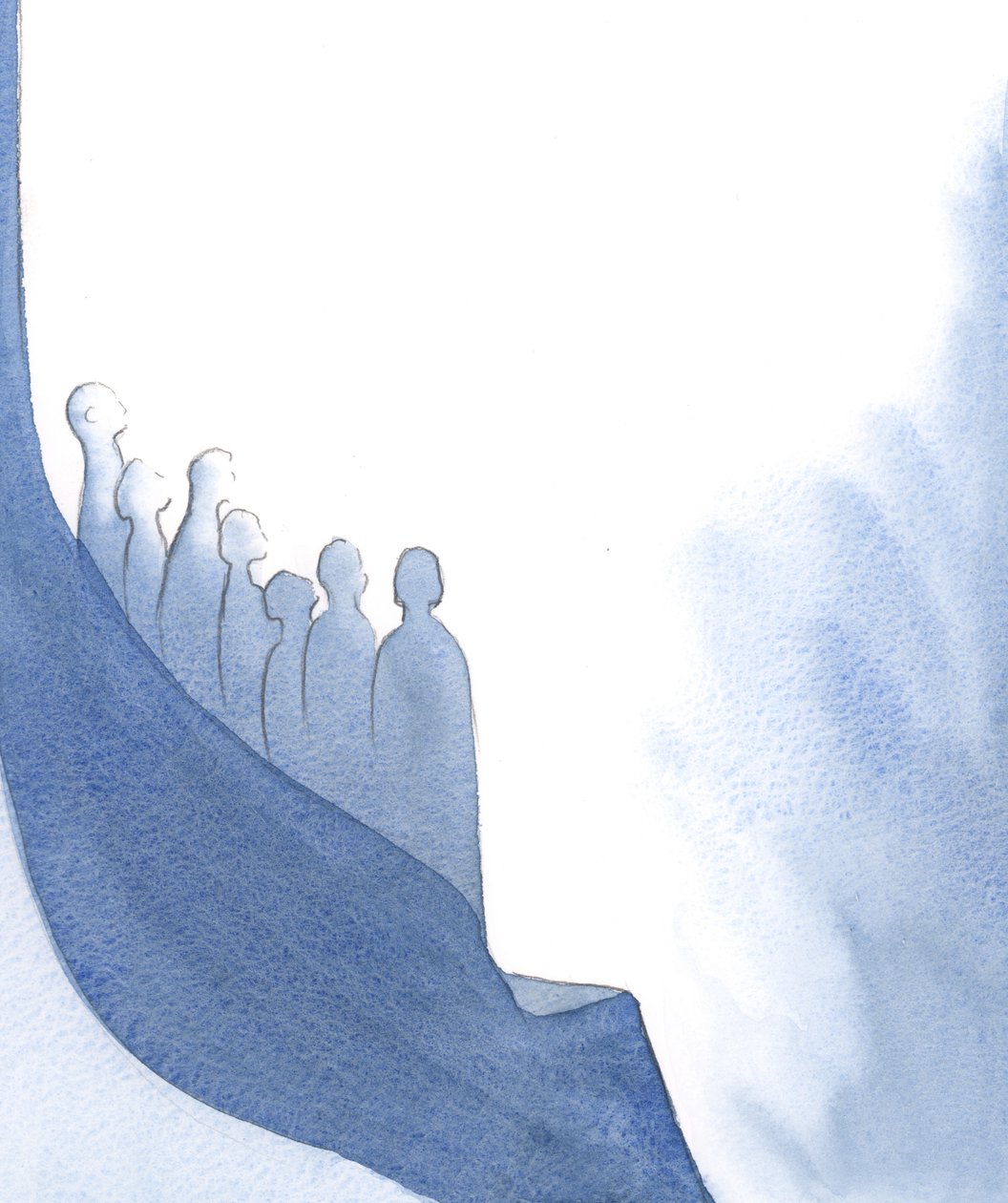 Quanto mais corajosamente uma alma cresce e se estende a Deus, mais perto do Pai ela traz todos os que estão em Seu coração !, 2001 (w - c no papel) de Elizabeth Wang