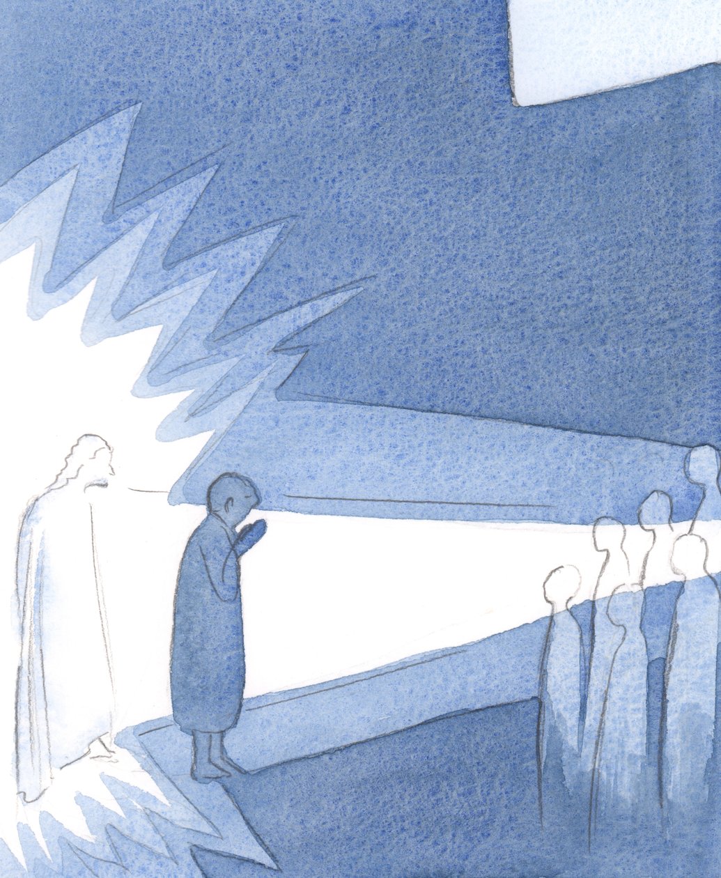 Quanto mais ficamos perto de Cristo, mais ele brilha através de nós para os outros, 2000 (w - c no papel) de Elizabeth Wang