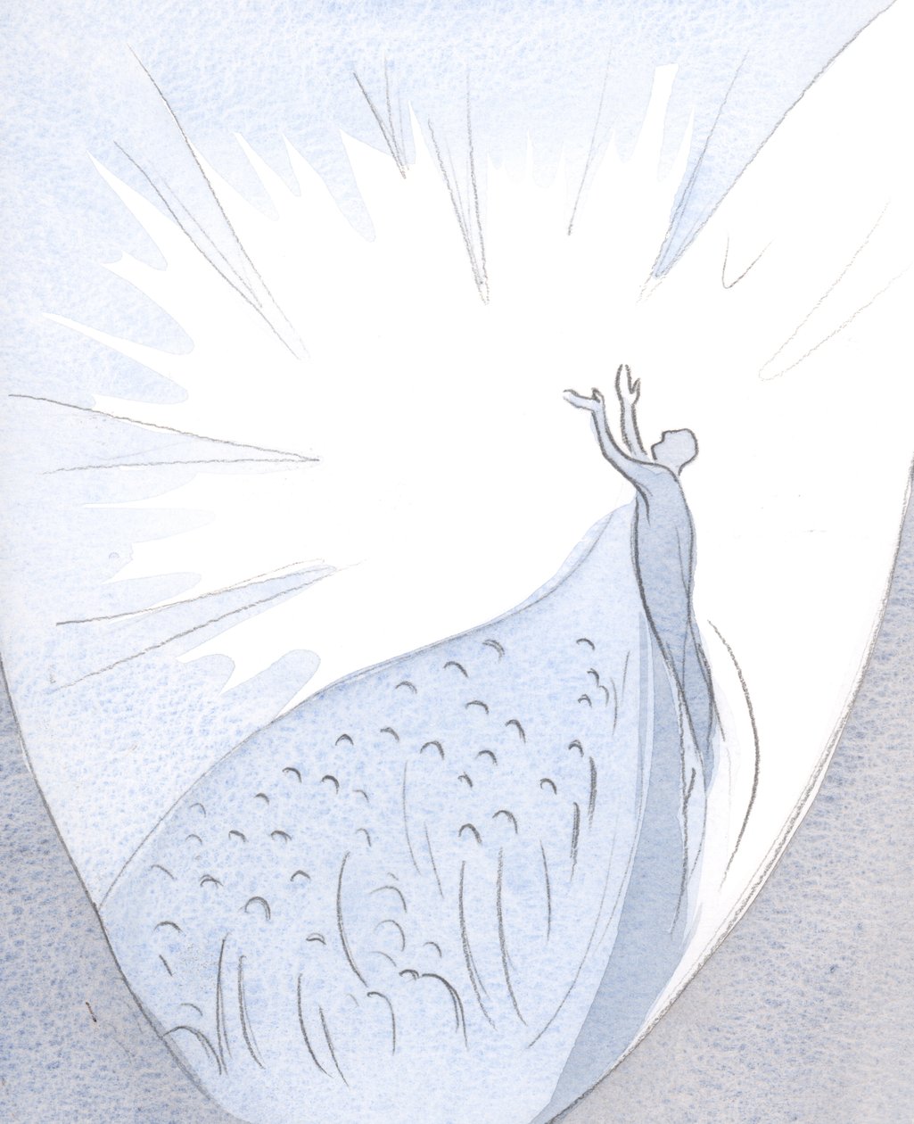 Aquele que consente (por abnegação) elevar-se ao Pai, unido a Cristo na sua oração, atrai na alma todos os seus entes queridos., 2001 (w - c no papel) de Elizabeth Wang