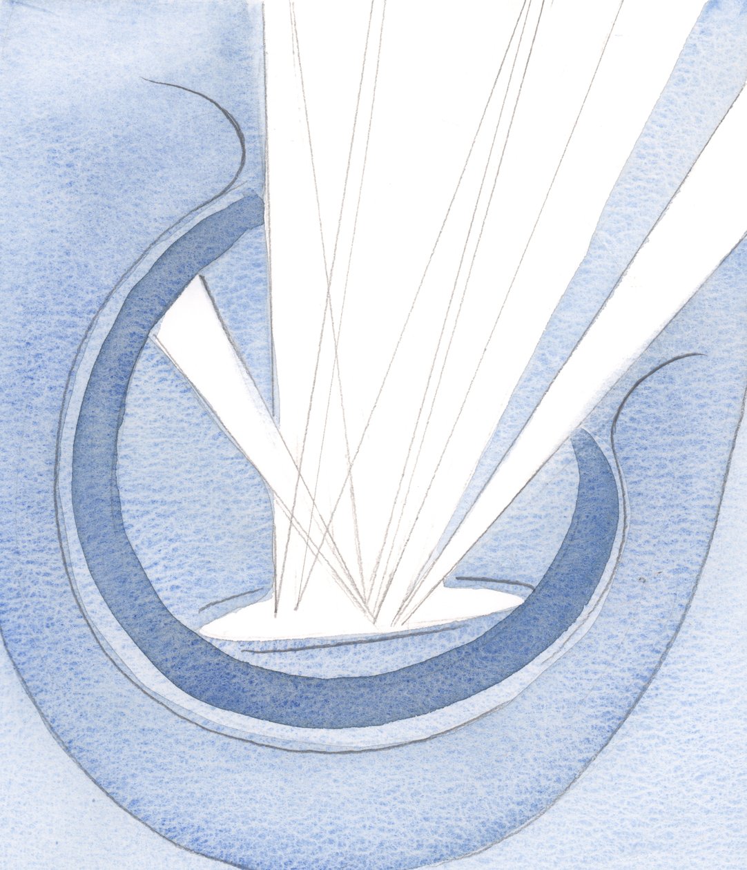 O coração purificado se contenta em refletir a pura luz de Deus, em adoração silenciosa e incessante, sem nenhuma intrusão de si mesmo., 2001 (w - c no papel) de Elizabeth Wang