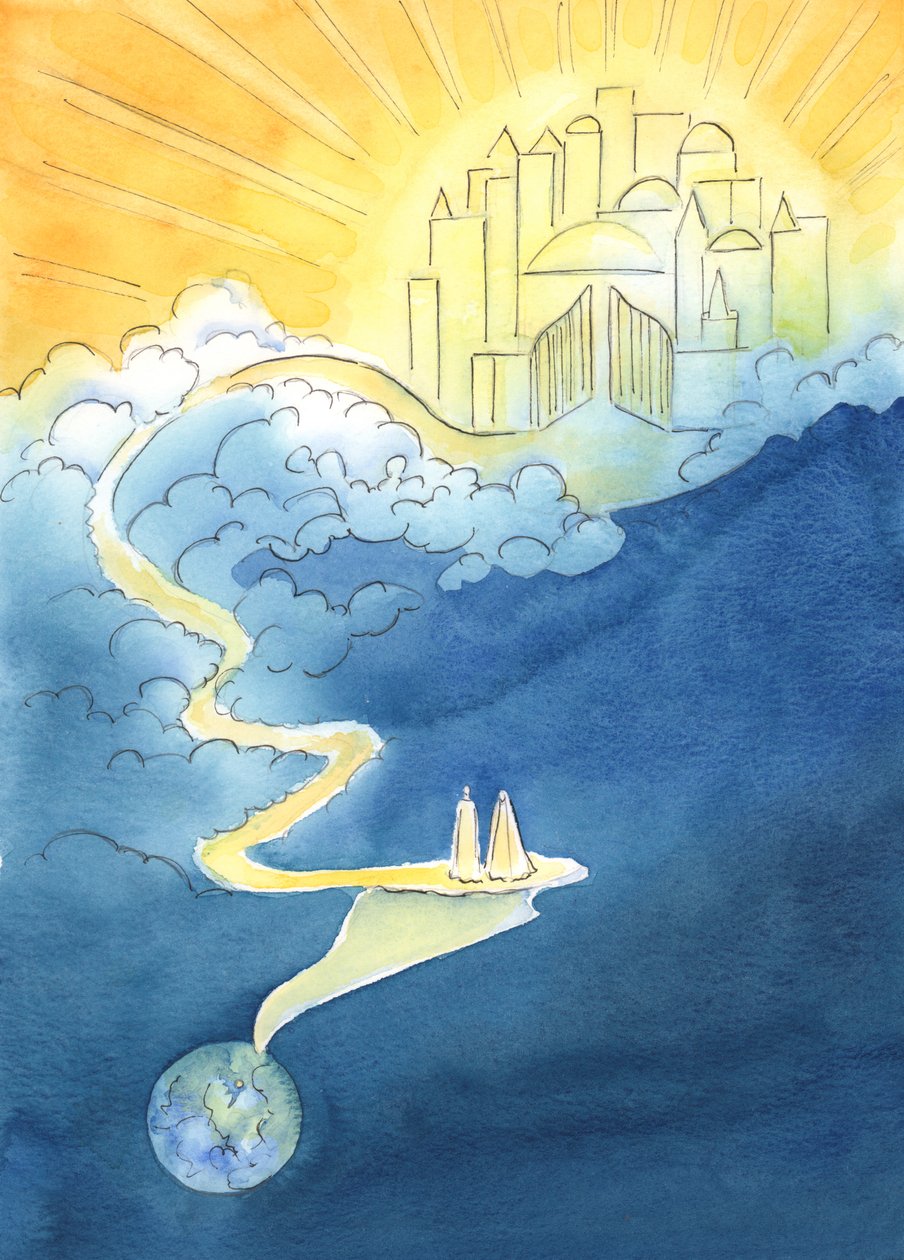 A pureza do Céu está longe de qualquer modo de vida pecaminoso e mundano, 2003 (w - c no papel) de Elizabeth Wang