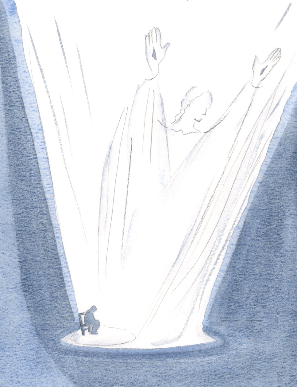 A pequena oração que surge de mim e de Cristo é gloriosa e gigantesca., 2000 (w - c no papel) de Elizabeth Wang