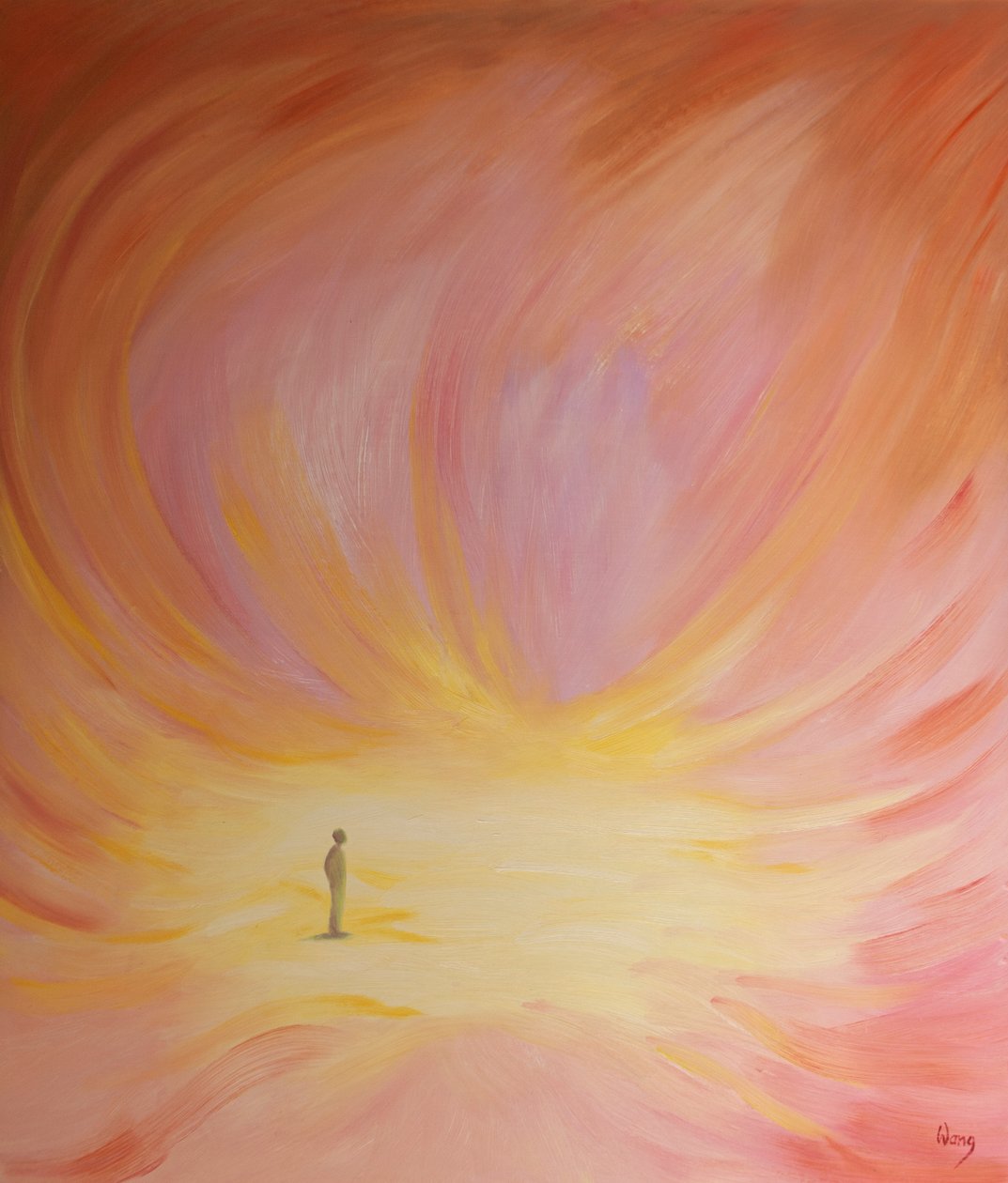 A alma purificada pela graça pela oração, penitência e atos de caridade é como uma bela e luminosa câmara, 2001 (óleo a bordo) de Elizabeth Wang
