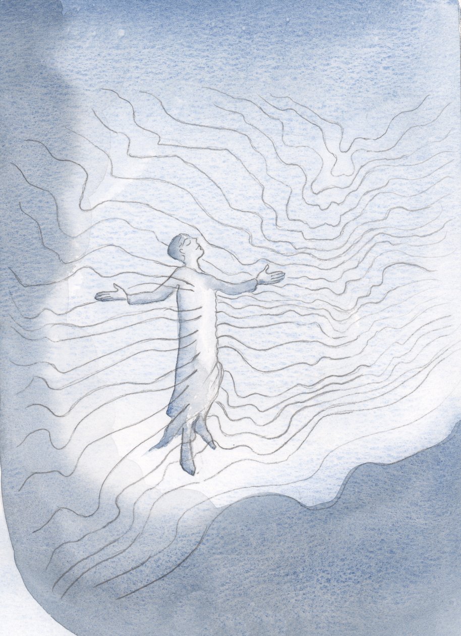 A alma que se entrega a Deus, inteiramente, torna-se um canal da vida e alegria de Deus para os outros, 2000 (w - c no papel) de Elizabeth Wang