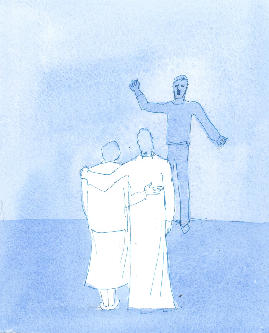 A união entre mim e Cristo é tão estreita que quem me magoa deve ferir a Cristo, 2004 (w - c no papel) de Elizabeth Wang