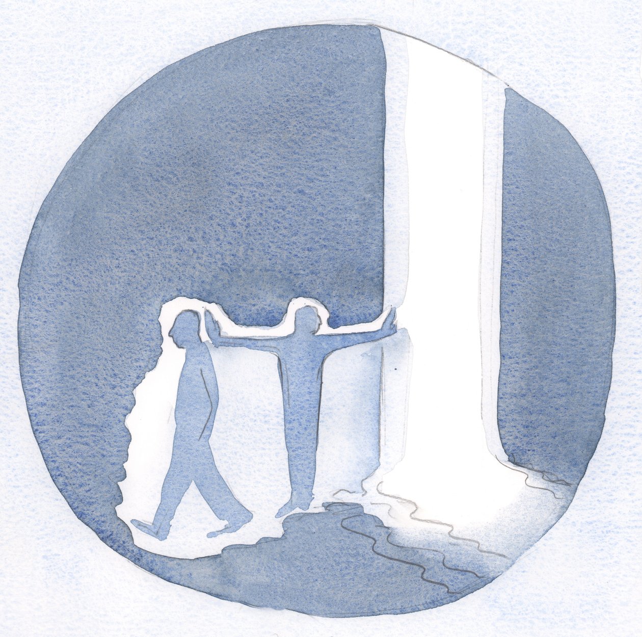 A obra de uma pessoa que está totalmente entregue a Cristo pode levar a graça de Deus aos outros, preenchendo a lacuna entre a graça e aquele que a rejeita., 2001 (w - c no papel) de Elizabeth Wang