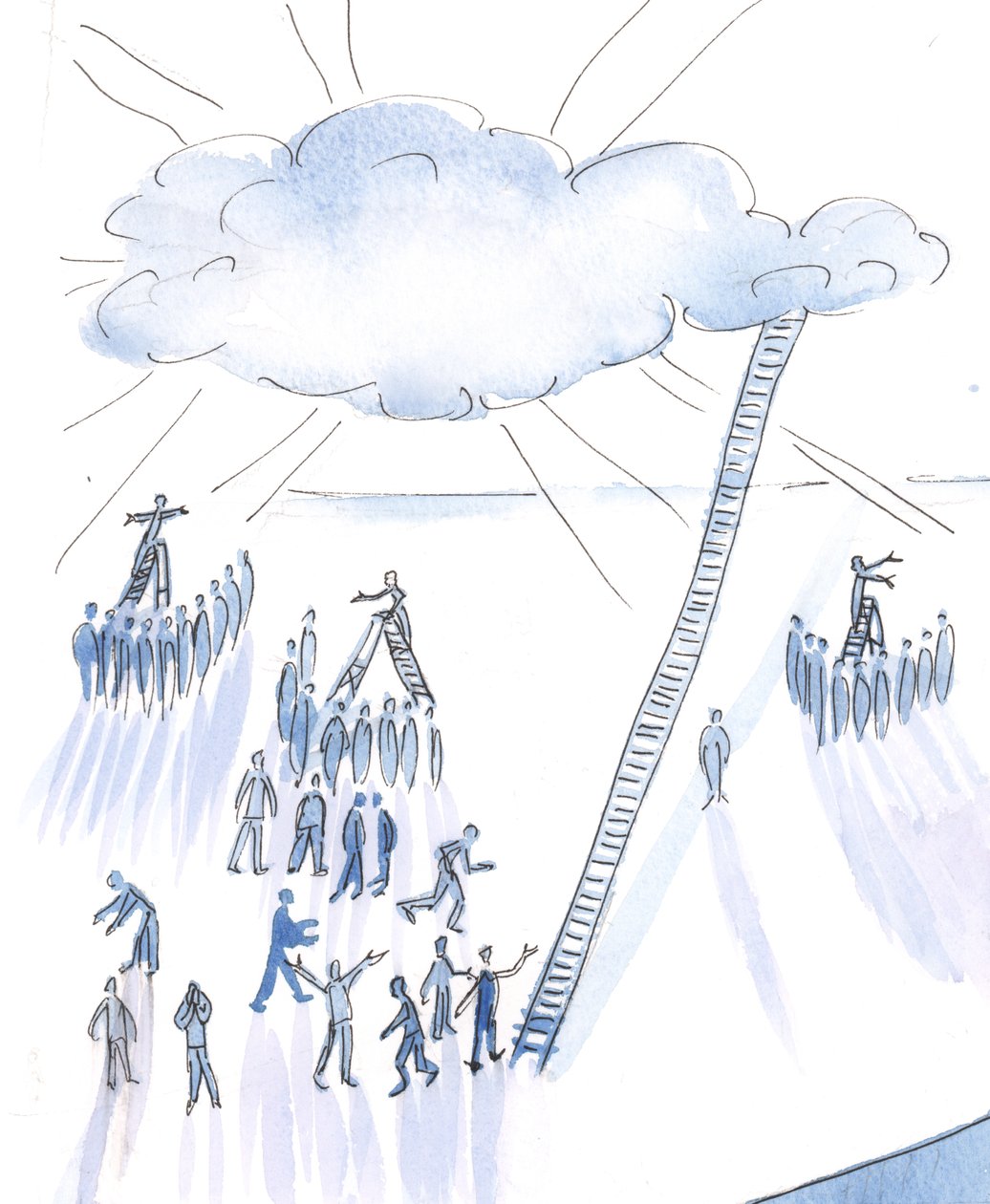 Existem muitas pessoas bem-intencionadas oferecendo às multidões ideias muito diferentes sobre Deus, 2004 (w - c no papel) de Elizabeth Wang