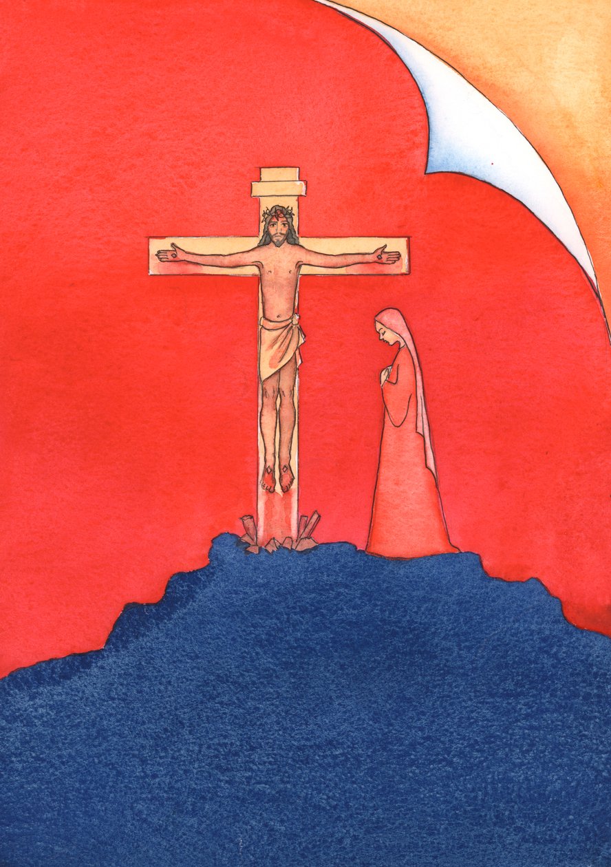 Aqueles amigos de Cristo hoje que não se incomodam em ir à missa agem como aqueles amigos de Cristo, há muito tempo, que fugiram quando Cristo foi preso e crucificado., 2004 (w - c no papel) de Elizabeth Wang