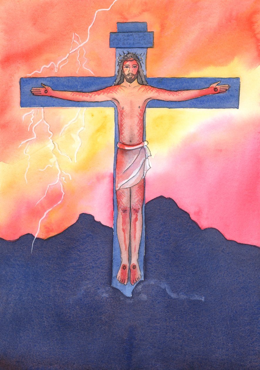 Aqueles amigos de Cristo hoje que não se incomodam em ir à missa agem como aqueles amigos de Cristo, há muito tempo, que fugiram quando Cristo foi preso e crucificado., 2004 (w - c no papel) de Elizabeth Wang