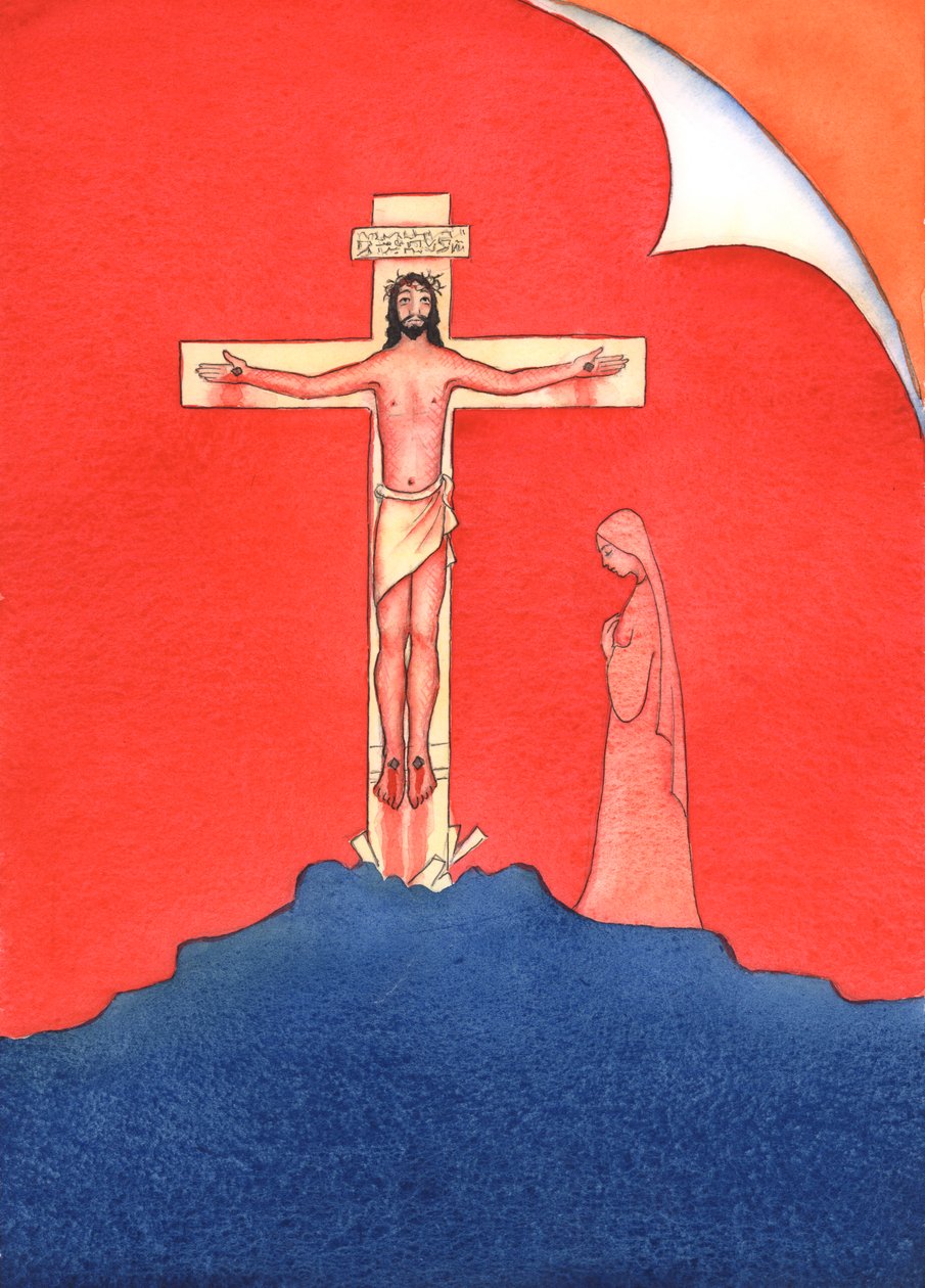 Aqueles amigos de Cristo hoje que não se incomodam em ir à missa agem como aqueles amigos de Cristo, há muito tempo, que fugiram quando Cristo foi preso e crucificado., 2004 (w - c no papel) de Elizabeth Wang