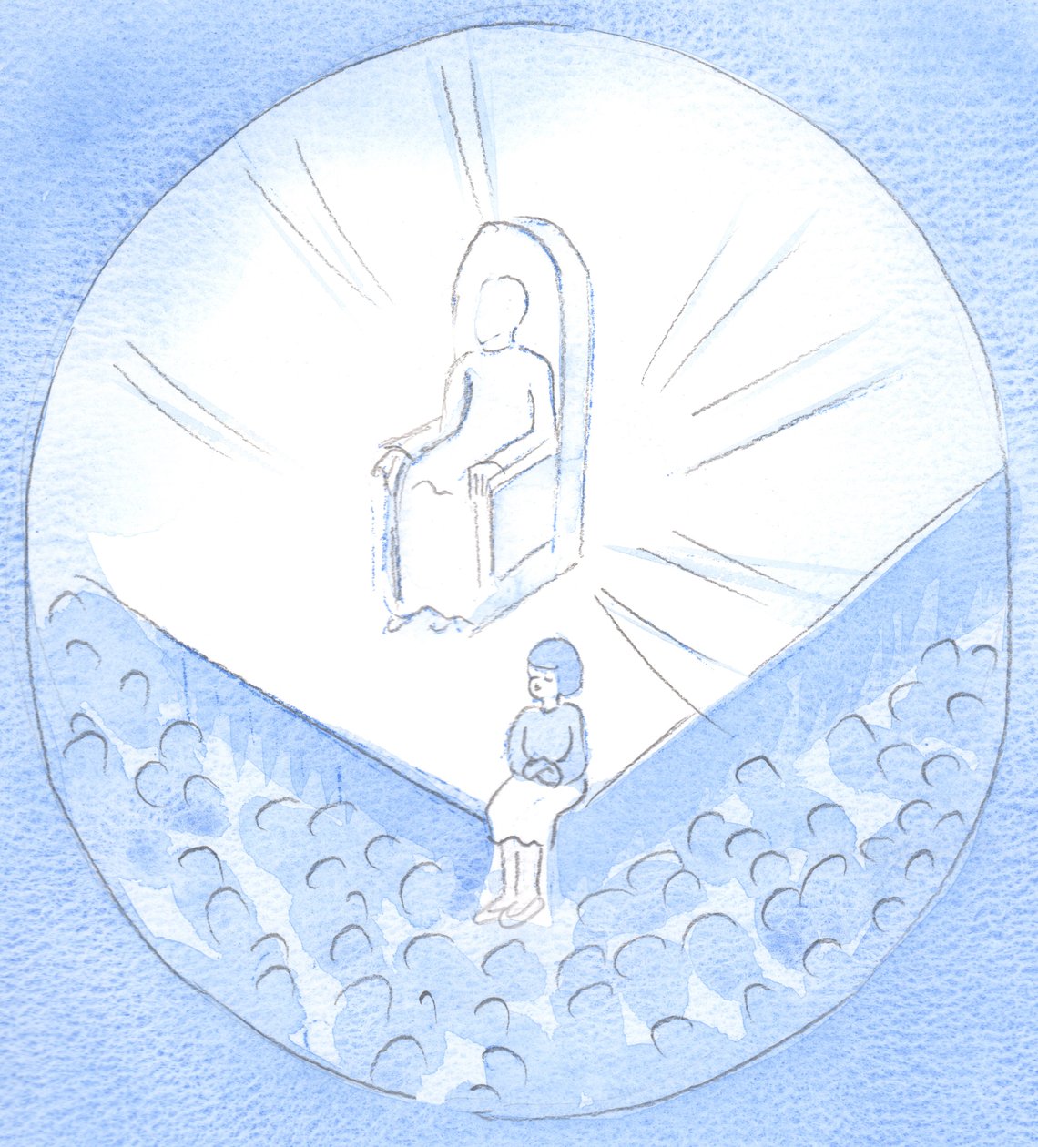 Aqueles que são convidados, por Cristo, a falar dEle aos outros, devem falar tão simplesmente como crianças, confiantes na Sua ajuda, 2002 (w - c no papel) de Elizabeth Wang