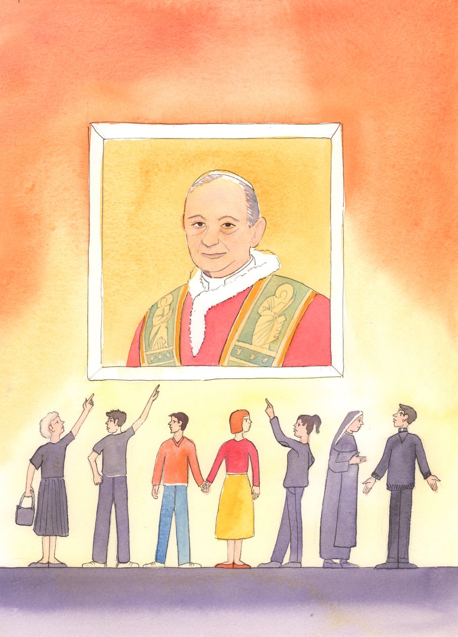 Aqueles que se opõem à autoridade legítima de ensino da Igreja e desenvolvem o hábito de desafio estão, talvez sem perceber, desafiando o próprio Cristo, 2003 (w - c no papel) de Elizabeth Wang