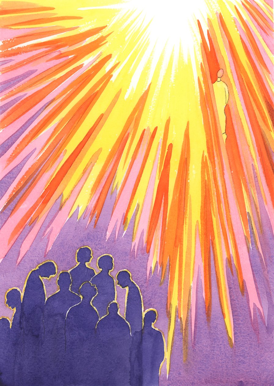 Aqueles que se recusam a se arrepender de pecados graves e morrer, não podem entrar no céu; mas as almas sagradas, que estão abertas à misericórdia de Cristo, entram no céu depois de purificadas., 2001 (w - c no papel) de Elizabeth Wang