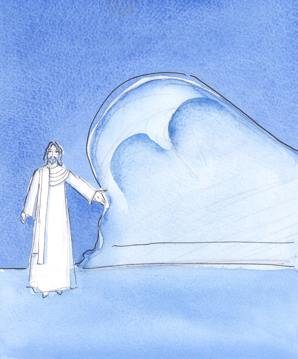 Embora seja justo viajarmos a Lourdes para rezar na Gruta, e a outros santuários, Cristo nos convida a fazer uma &39;gruta&39; do próprio coração, 2004 (w - c no papel) de Elizabeth Wang