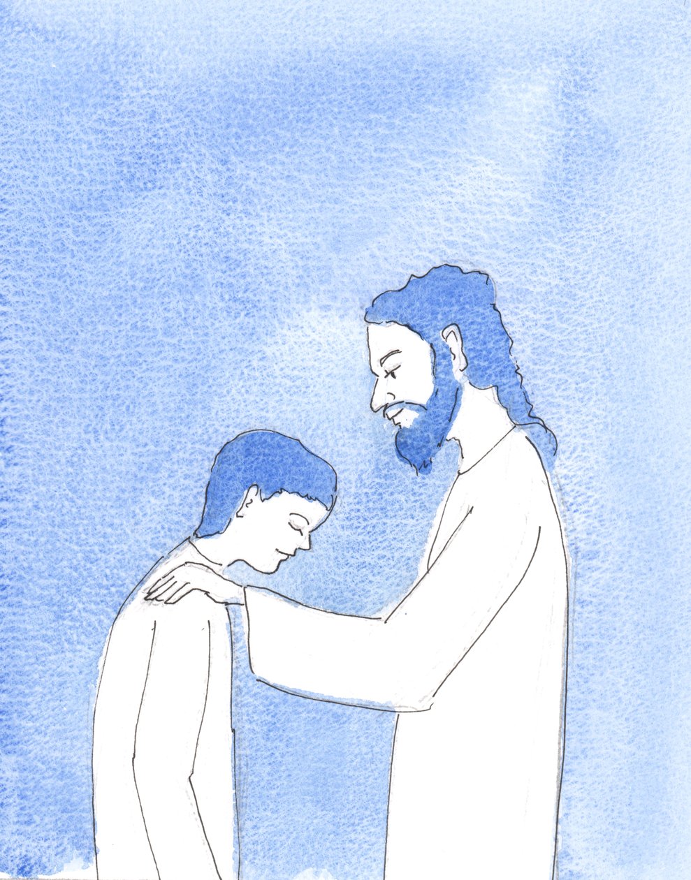 Por meio do Batismo, a pessoa é colocada em um relacionamento especial com Cristo, 2004 (w - c no papel) de Elizabeth Wang