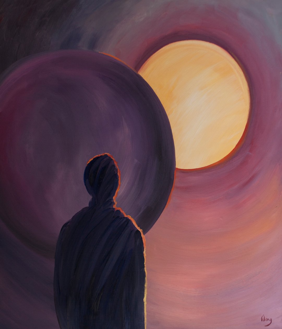 Por meio da oração fervorosa, permitimos que a luz de Cristo brilhe em nossas vidas, 2001 (óleo a bordo) de Elizabeth Wang