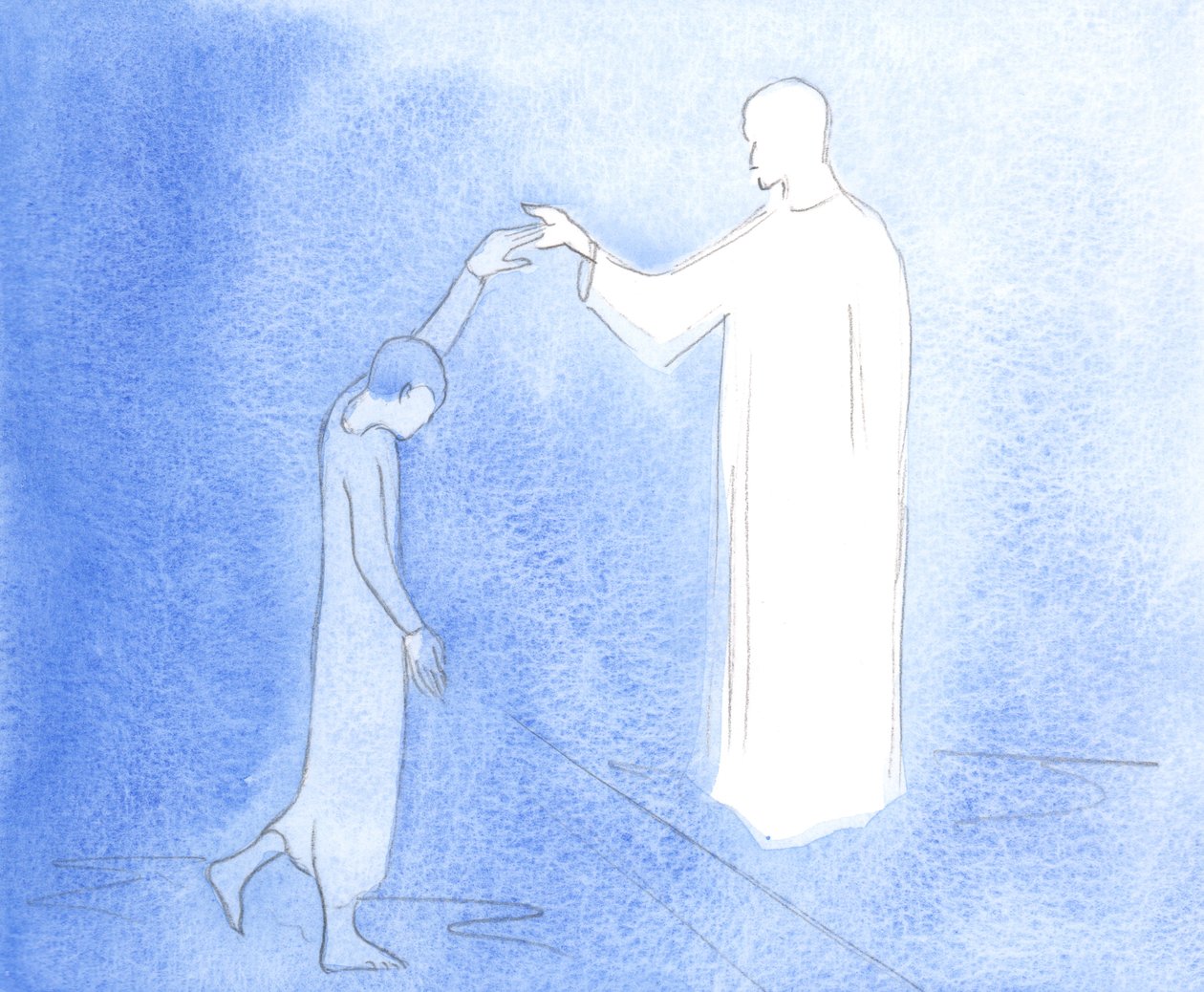 Deixar-se conduzir por Cristo, pelo Seu Espírito, é ser como uma dançarina que confia no seu parceiro para guiar todos os seus movimentos, 2001 (w - c no papel) de Elizabeth Wang