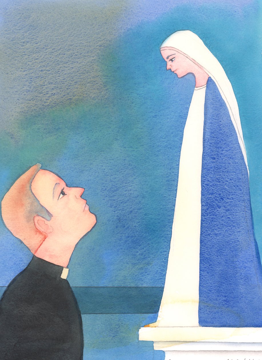 Na verdade, cada sacerdote pode recorrer a Nossa Senhora em busca de ajuda, certo de que ela tem um interesse especial por suas esperanças, alegrias, medos e tristezas, 2004 (c - c no papel) de Elizabeth Wang