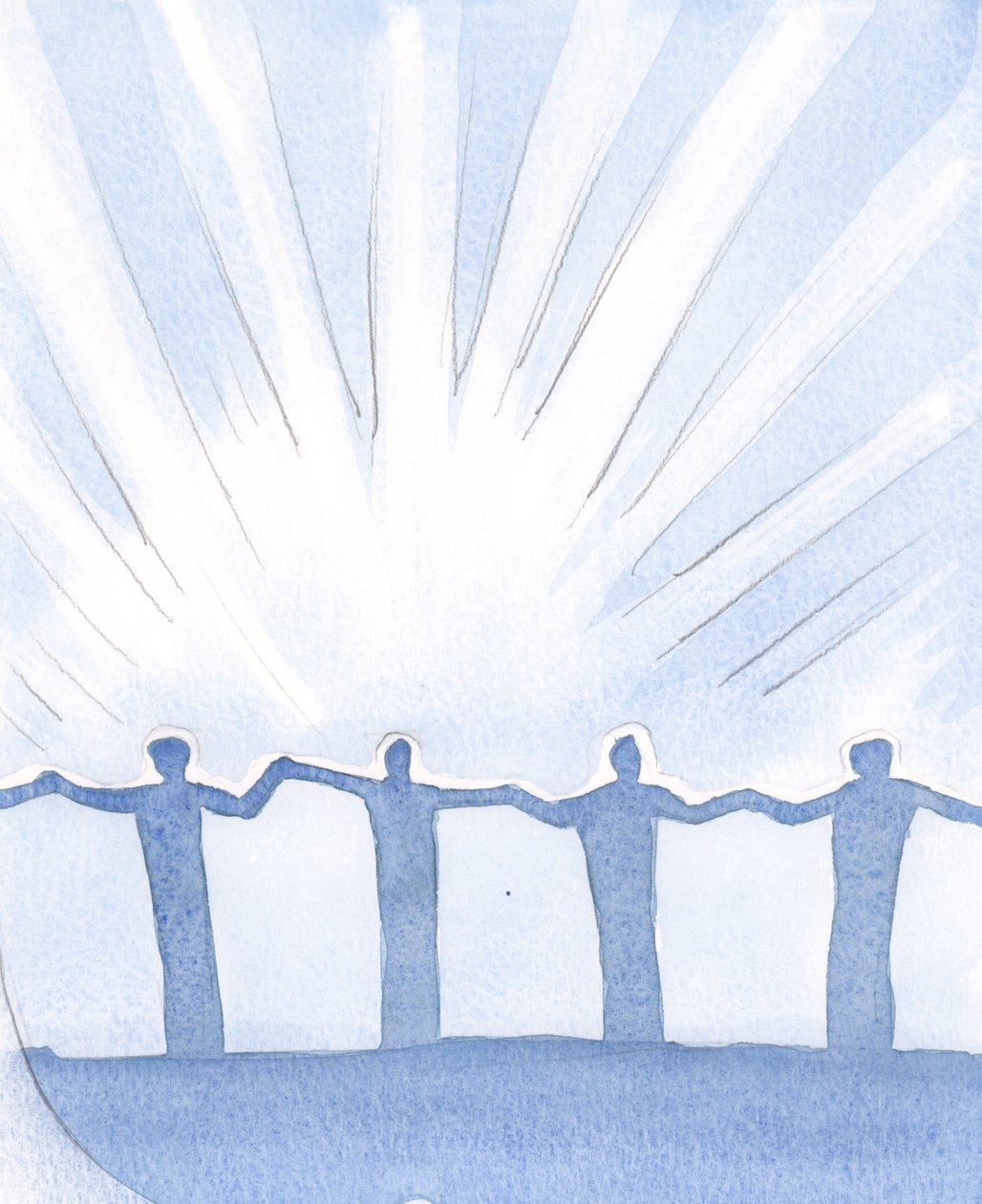Só temos que estar aqui na missa, para pedir, receber e aceitar todas as bênçãos que Cristo oferece - unidos a Ele, 2000 (w - c no papel) de Elizabeth Wang