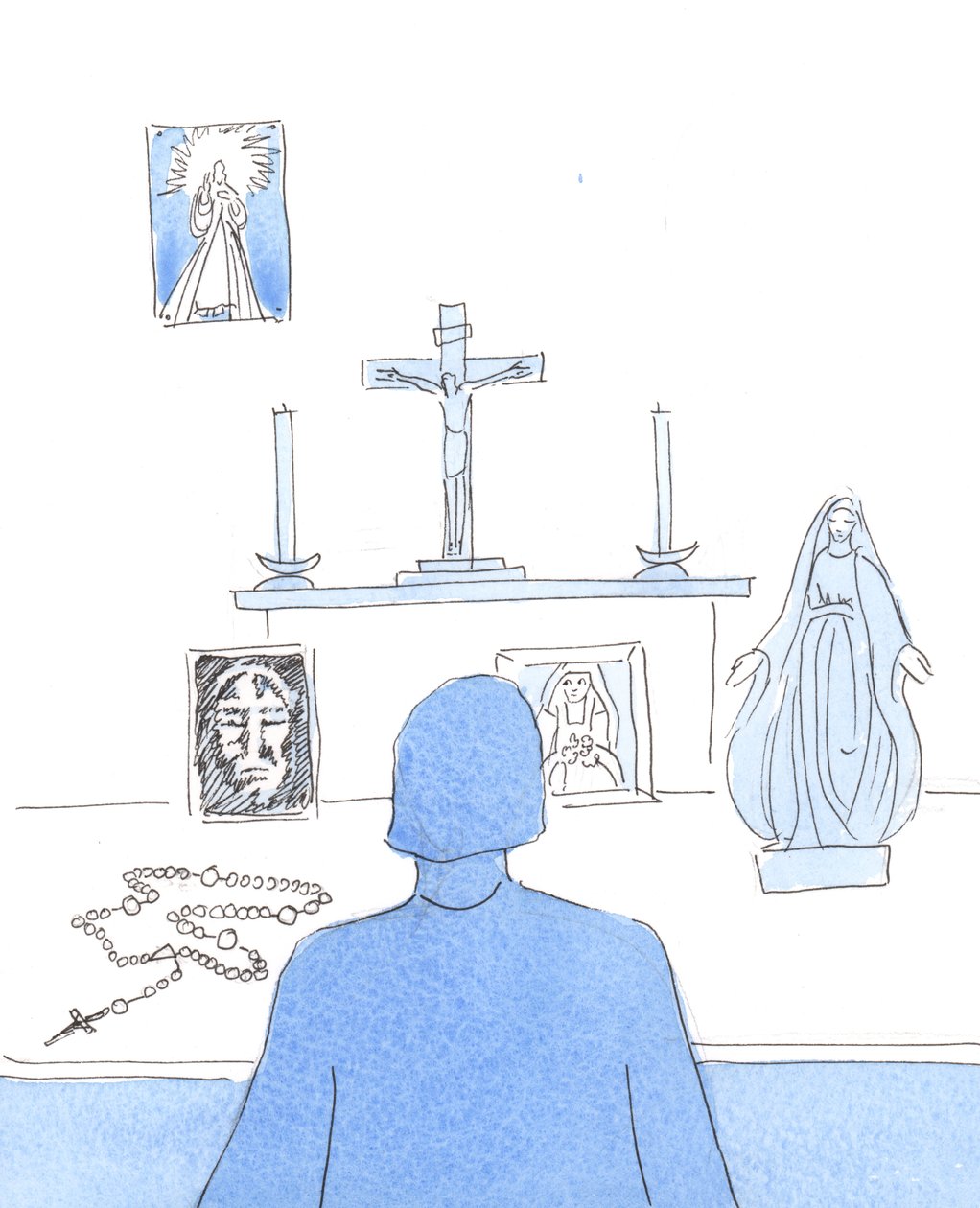 Devemos estar cientes da importância e valor das devoções populares, 2004 (w - c no papel) de Elizabeth Wang