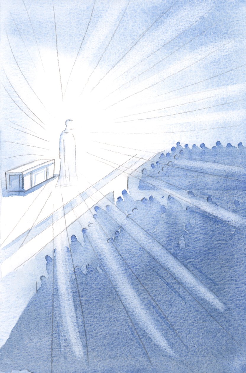 Que fogo é o amor de Cristo por nós! Que glória brilha ao seu redor aqui., 2001 (w - c no papel) de Elizabeth Wang