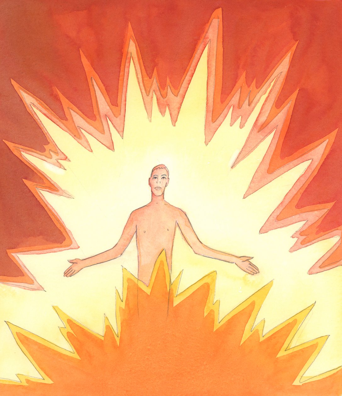 O que é o Homem É uma criatura viva, com alma e corpo, criada por Deus com um projeto específico e para fins específicos, 2005 (aguarela sobre papel) de Elizabeth Wang