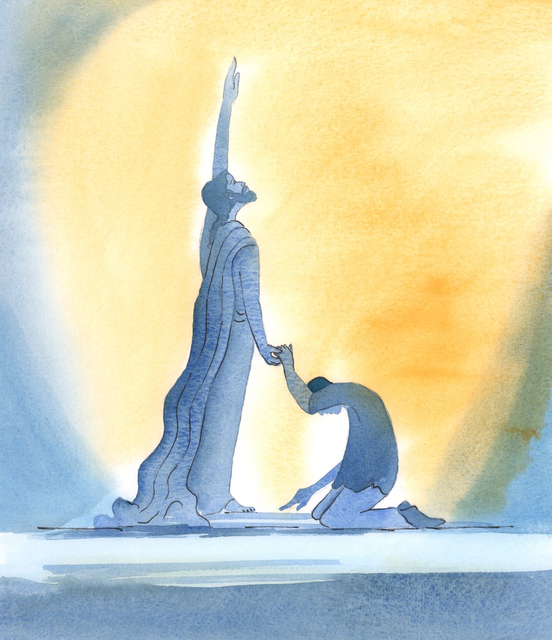 Quaisquer que sejam nossos pecados ou falhas, podemos nos voltar para Cristo e confiar nossas vidas a Ele, e Ele rogará ao Pai por nós, 2002 (w - c no papel) de Elizabeth Wang