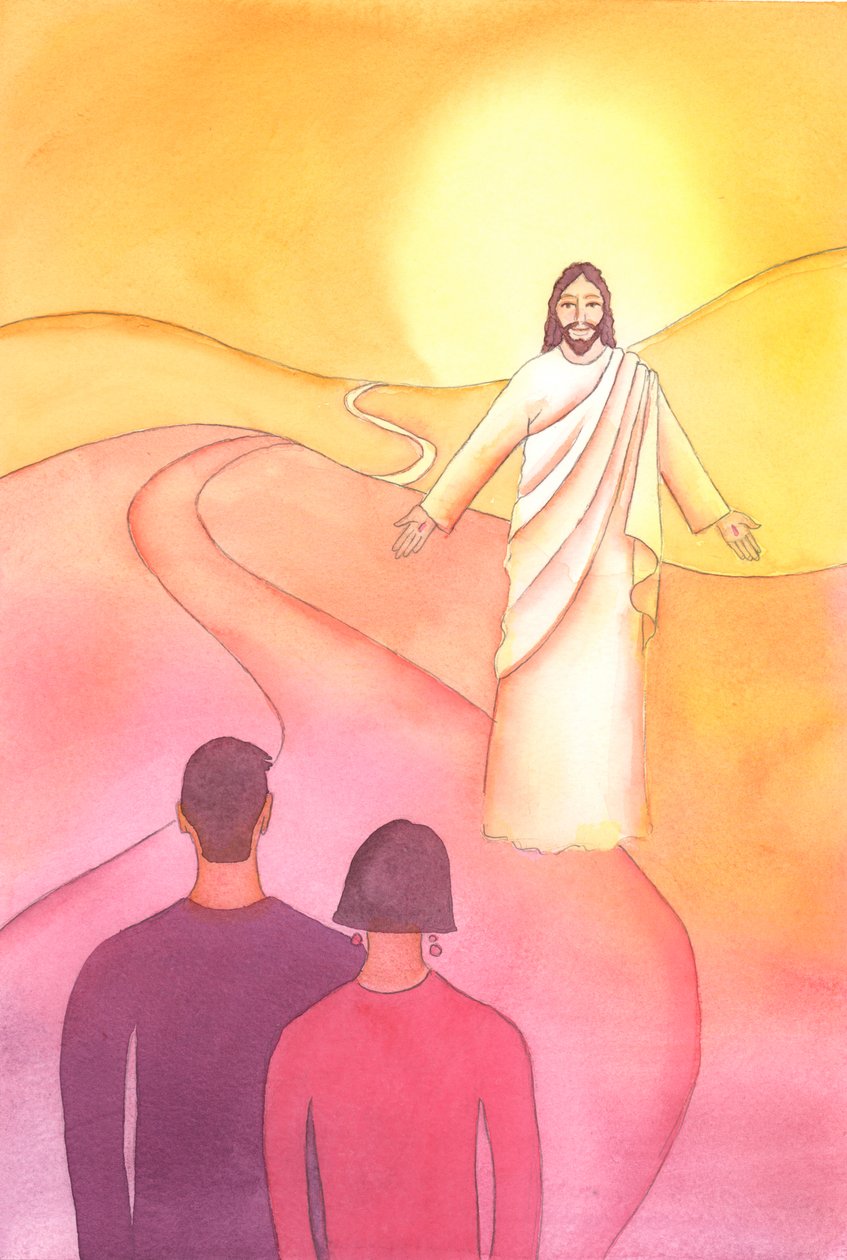 Qualquer que seja a nossa vocação, podemos dar glória ao Pai caminhando na estrada que Ele nos pediu para seguirmos, 2004 (w - c no papel) de Elizabeth Wang