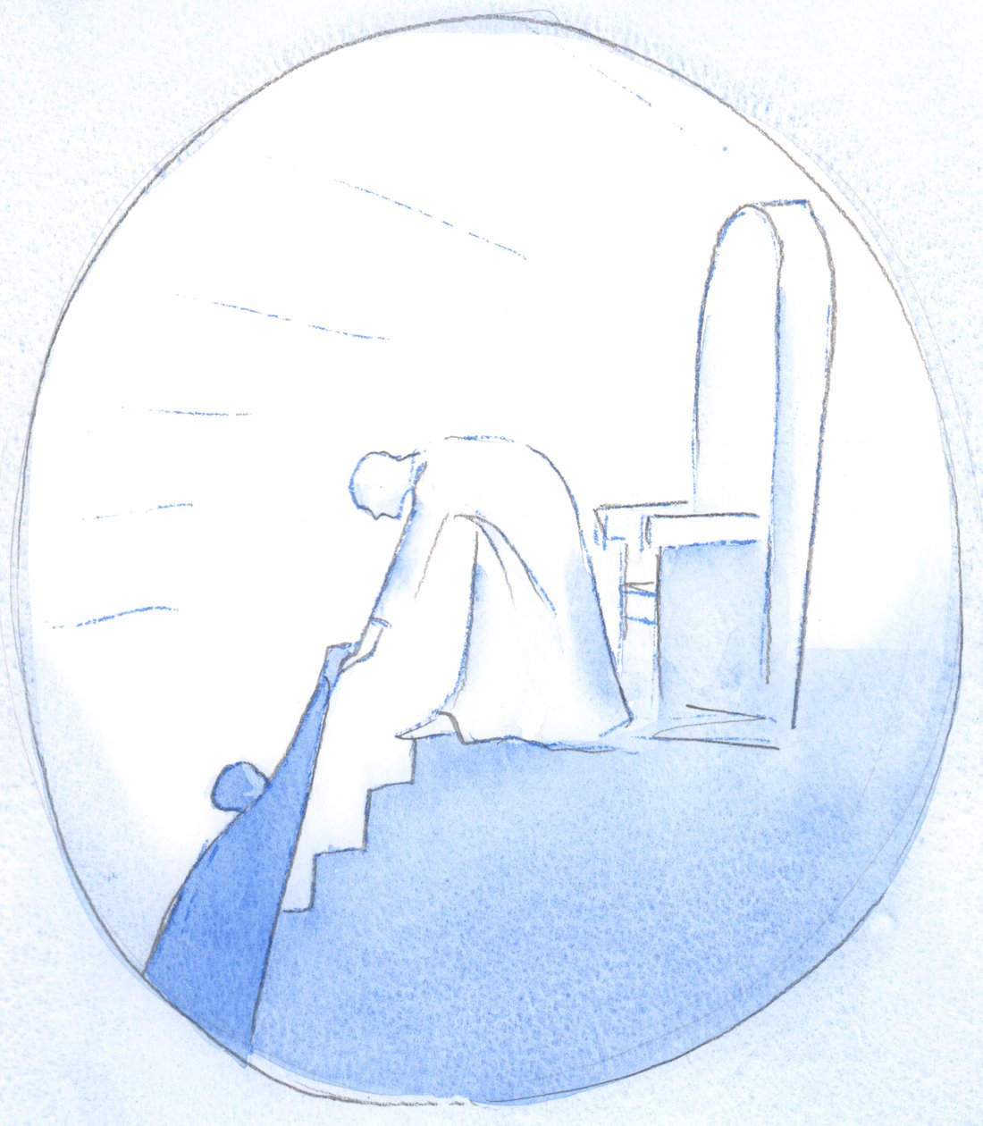 Quando confessamos as nossas faltas, com atos de fé no amor de Cristo, permitimos que Ele nos atraia para um lugar seguro, ao lado Dele, 2002 (c - c no papel) de Elizabeth Wang