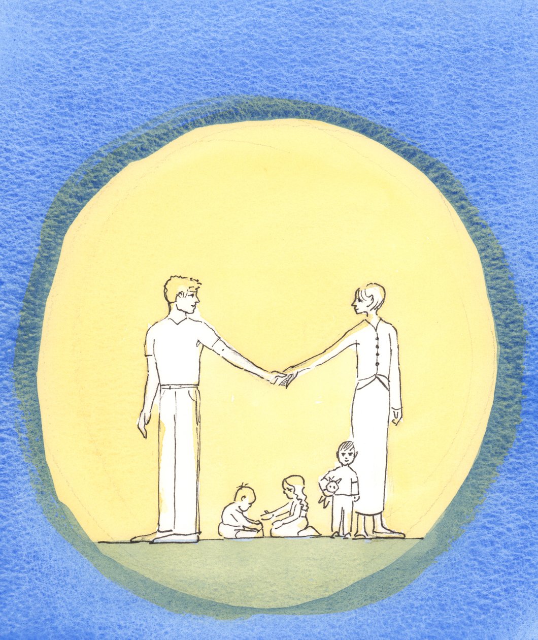 Onde um casal realmente ama um ao outro e ama a Deus, eles querem fazer a Sua Vontade, 2002 (w - c no papel) de Elizabeth Wang